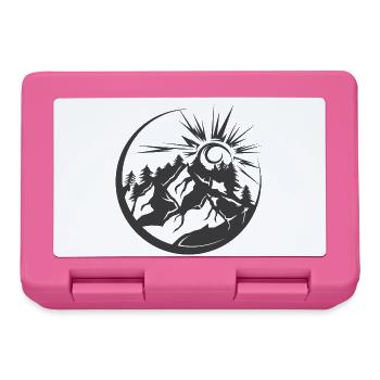 Mountains Outdoor Nature Forest Landscape Graphic Logo - Lunchbox - pink - Front