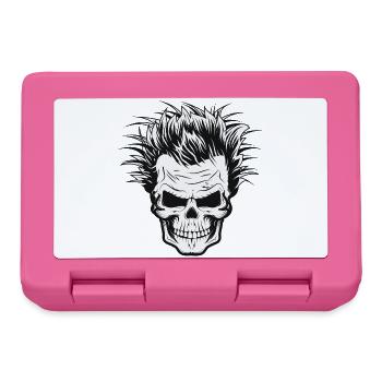 Skull with wild scientist hairstyle - Lunchbox - pink - Front