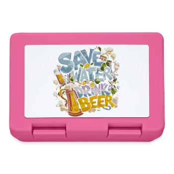 Save Water Drink Beer Biertrinker - Brotdose - Pink - Vorne