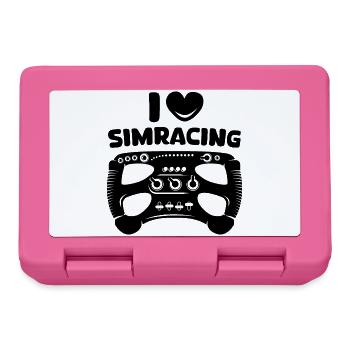 i love simracing Gaming Sim Racer Logo Herz Symbol - Brotdose - Pink - Vorne