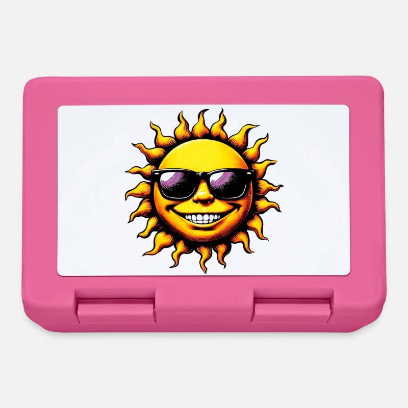 Soleil avec lunettes de soleil - Boîte à goûter - rose