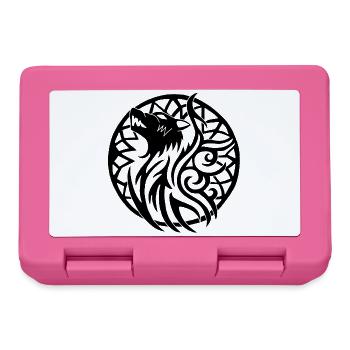 Black wolf and lucky talisman - Lunchbox - pink - Front