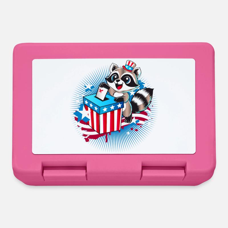 Un raton laveur vote aux États-Unis - Boîte à goûter - rose