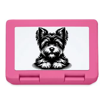 Yorkshire Terrier Kopf mit Pfoten - Brotdose - Pink - Vorne