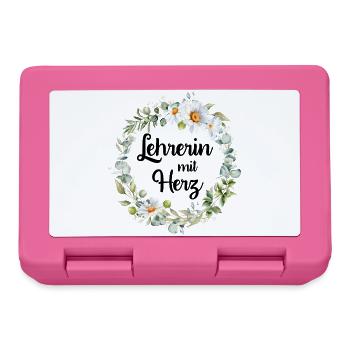 Lehrerin mit Herz! Personalisierbares Design - Brotdose - Pink - Vorne