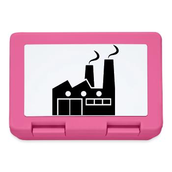 Abstrakte geometrische Linienkunst einer Fabrik - Brotdose - Pink - Vorne
