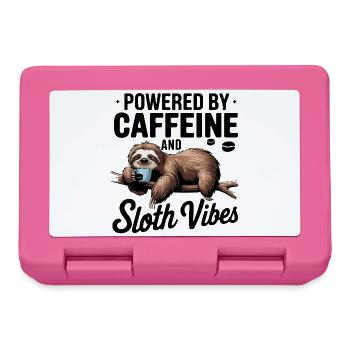 Alimenté par la caféine et les vibrations de paresseux - Boîte à goûter - rose - Devant