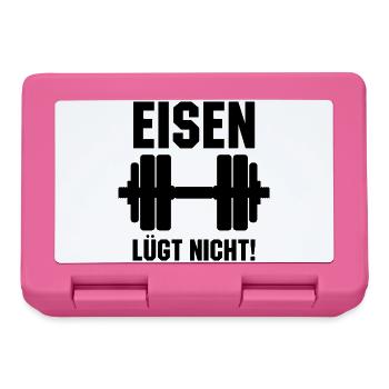 Eisen lügt nicht Hantel - Brotdose - Pink - Vorne