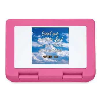 Proverbs16:3 - Lunchbox - pink - Front