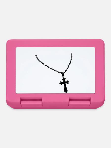 Kette mit Kreuz - Brotdose - Pink