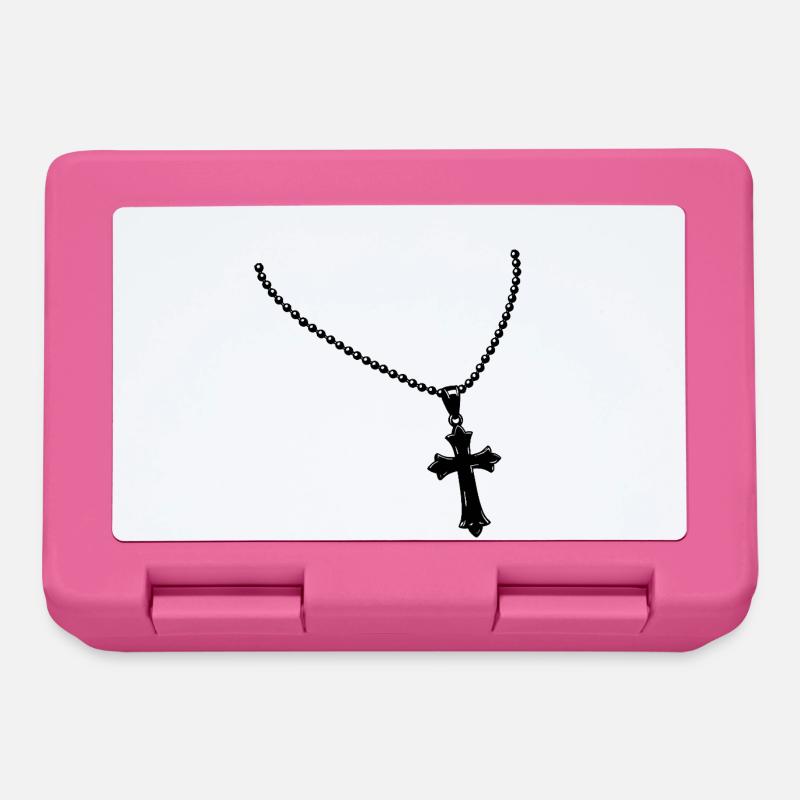 Kette mit Kreuz - Brotdose - Pink