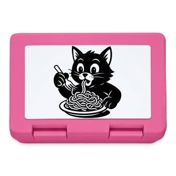 Katze iss Spagetti Meme - Brotdose - Pink - Vorne