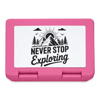 Mountains - Never Stop Exploring - Lunchbox - pink - Front