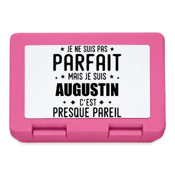 Augustin : authentique, imparfait, top, perfection - Boîte à goûter - rose - Devant