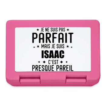 Isaac : authentique, imparfait, top, perfection - Boîte à goûter - rose - Devant