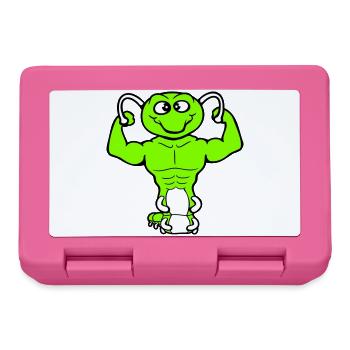 Raupe Bodybuilder Muskelaufbau Stark Fitness Gym - Brotdose - Pink - Vorne