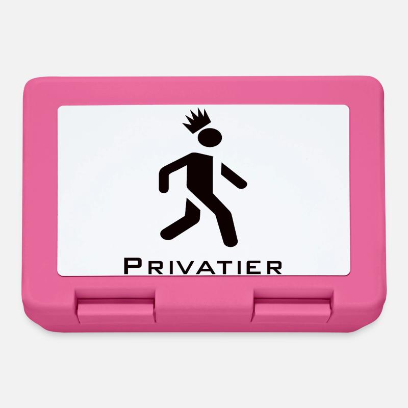Privatier - Runner mit Krone Design schwarz - Brotdose - Pink