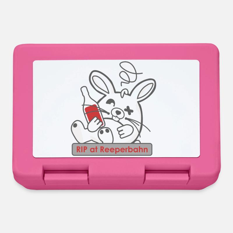 Funny bunny skull with bottle and Reeperbahn - Lunchbox - pink