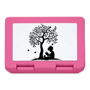 Child Reading Under Tree - Lunchbox - pink - Front