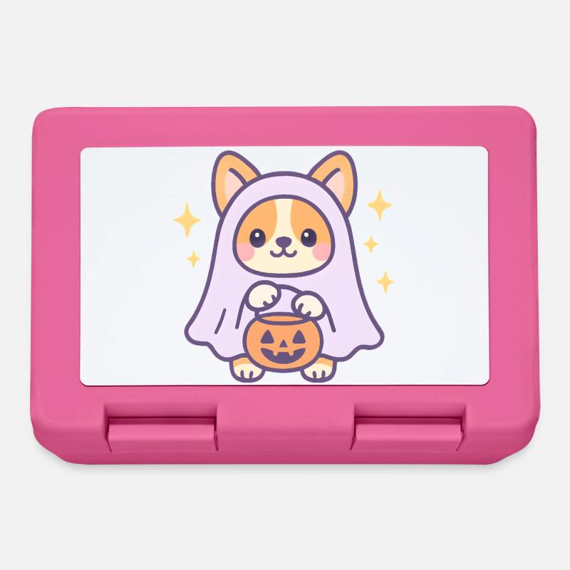 Pumpkin Ghost Corgi - Lunchbox - pink