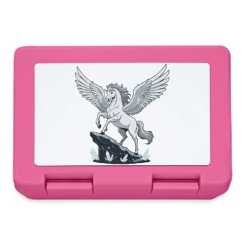 White Pegasus on Crystal Rock - Lunchbox - pink - Front
