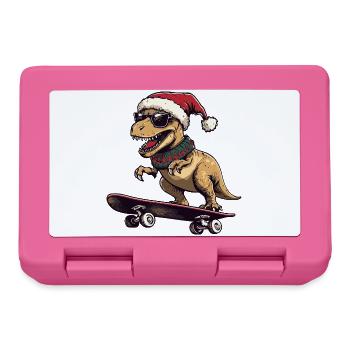 Dinosaure T-Rex Noël Drôle - Boîte à goûter - rose - Devant