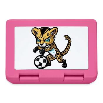 Bande dessinée de football guépard - Boîte à goûter - rose - Devant