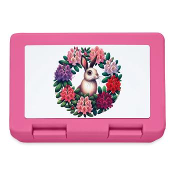 Circular Floral Rabbit - Lunchbox - pink - Front