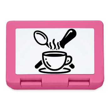 Barista Logo Siebträger Dampf Vektor - Brotdose - Pink - Vorne