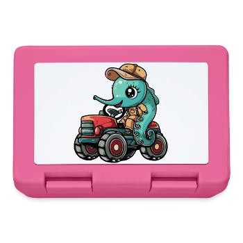 Seepferd Traktor Farmer - Brotdose - Pink - Vorne