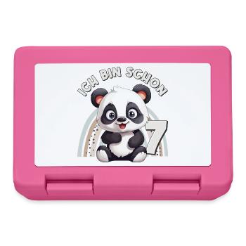 7e anniversaire Panda Bear Arc-en-ciel Doux Mignon - Boîte à goûter - rose - Devant