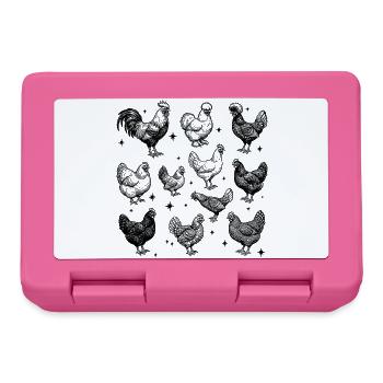 Chickens Tattoo Design in 90s Vintage Style - Lunchbox - pink - Front
