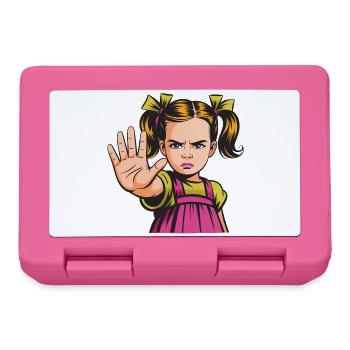 Arrêtez ! Dessin animé de la Fille en colère - Boîte à goûter - rose - Devant