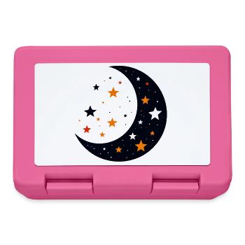 Moon and Stars Moon Star Pattern of Night Motif - Lunchbox - pink - Front