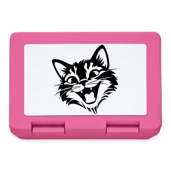 Chat Rieur | Drôles Chats T-Shir - Boîte à goûter - rose - Devant
