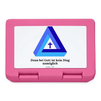 Denn für Gott ist nichts unmöglich. Lukas 1,37 - Brotdose - Pink - Vorne