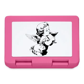 Cocktail Engel – Cherub mit Martini Glas - Brotdose - Pink - Vorne