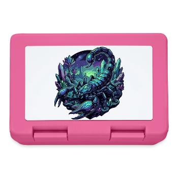 Neon Scorpion on Crystal Planet Fantasy Motif - Lunchbox - pink - Front