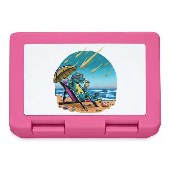 Dino au cocktail au soleil, grêle de météorite - Boîte à goûter - rose - Devant