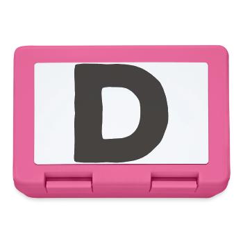 Minimal Letter D Bold Monogram Typography - Lunchbox - pink - Front