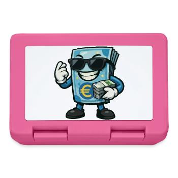 Euro Money avec lunettes de soleil - Boîte à goûter - rose - Devant