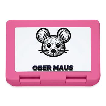 Obermaus – Lustiges Maus Geschenk - Brotdose - Pink - Vorne
