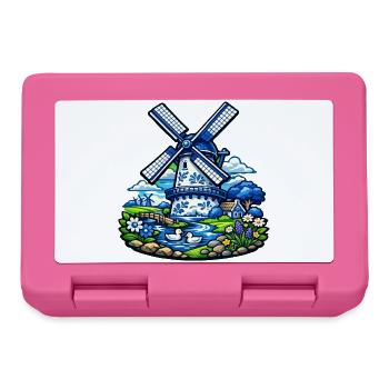 Blue Windmill in Garden - Lunchbox - pink - Front