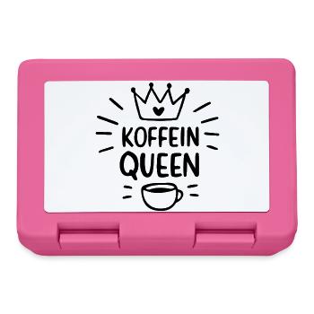 Black silhouette caffeine queen morning grouch - Lunchbox - pink - Front