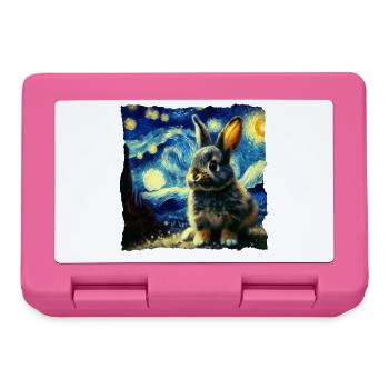 Starry sky style rabbit - Lunchbox - pink - Front