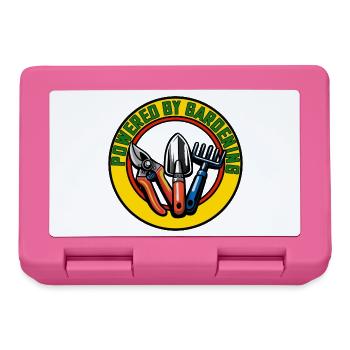 Jardinage, cercle de logo avec outils - Boîte à goûter - rose - Devant