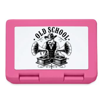 Old School DJ with Gramophone - Lunchbox - pink - Front