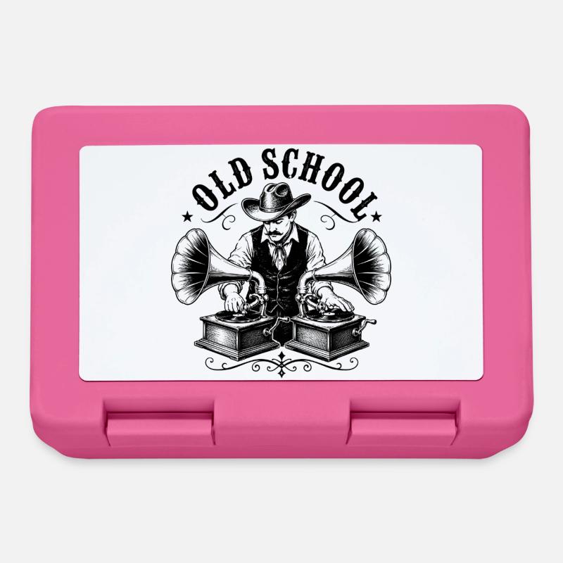 Un DJ old school avec gramophone - Boîte à goûter - rose