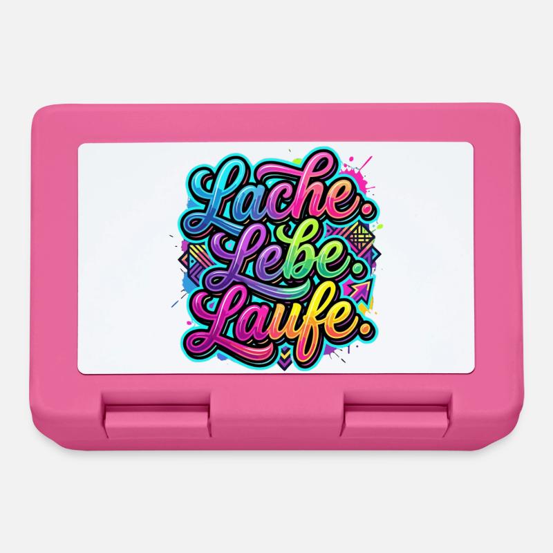 Lache Lebe Laufe Graffiti - Brotdose - Pink
