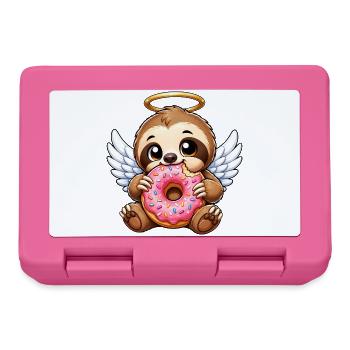 Cute sloths with wings angel halo - Lunchbox - pink - Front